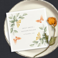 Joli Mariage Papillons Feuillage Jaune Jardin