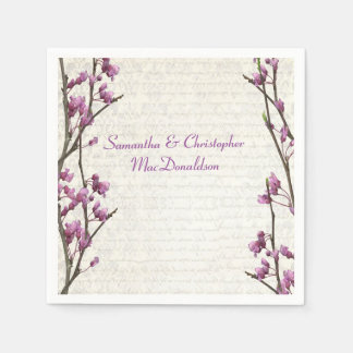 Serviette En Papier Joli mauve lilas style champêtre mariage