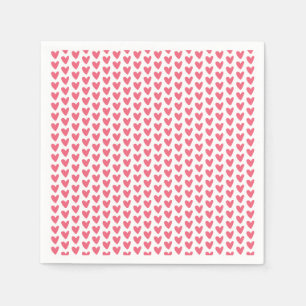 Serviette En Papier Joli motif de coeurs roses framboise