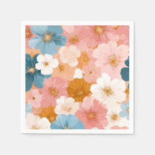 Serviette En Papier Joli motif floral pastel