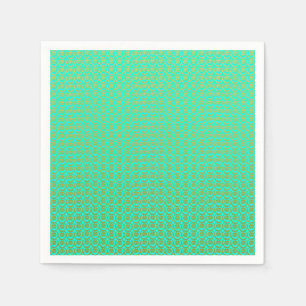 Serviette En Papier Joli motif jaune doré sur vert menthe