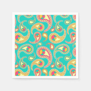 Serviette En Papier Joli motif paisley vintage coloré
