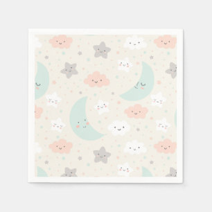 Serviette En Papier Joli Motif Pastel Sky souriant