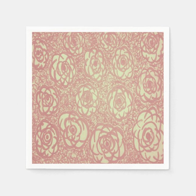 Serviette En Papier Joli Motif rose (Devant)