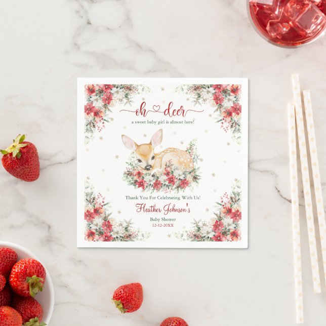 Serviette En Papier Joli Noël Oh Deer Baby shower (En situation)