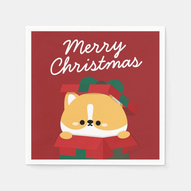 Serviette En Papier Joli Noël simple et amusant (Devant)
