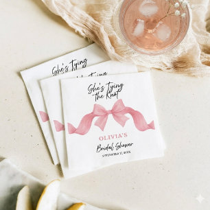 Serviette En Papier Joli Nœud Rose Elle Se Marie Enterrement de Vie de