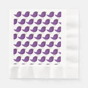 Serviette En Papier joli oiseau violet