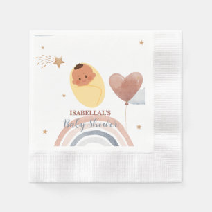 Serviette En Papier Joli ours en peluche baby shower de garçons afro-a