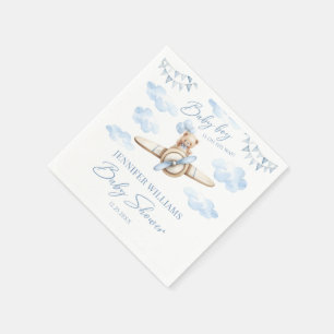Serviette En Papier Joli ours en peluche dans un avion Fête de bébé ga