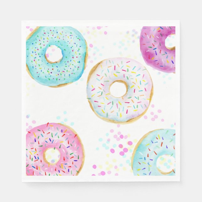 Serviette En Papier Joli papier pour fête d'anniversaire avec des donu (Devant)