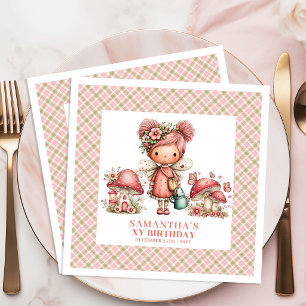 Serviette En Papier Joli papier rose fantaisiste pour le 1er anniversa