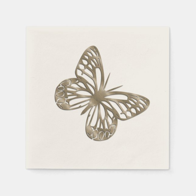 Serviette En Papier Joli papillon d'or (Devant)