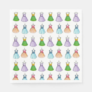 Serviette En Papier Joli Pastel Vintage Mode Robe de bal de bal