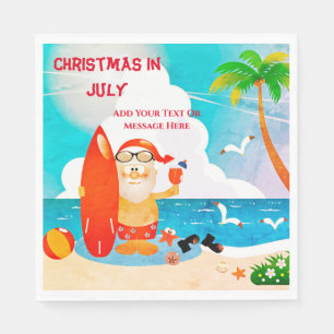 Serviette En Papier Joli Père Noël Noël en juillet Fête d'été