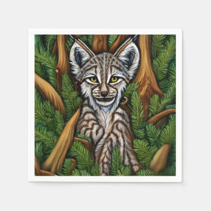 Serviette En Papier Joli Petit Lynx Kitten adorable