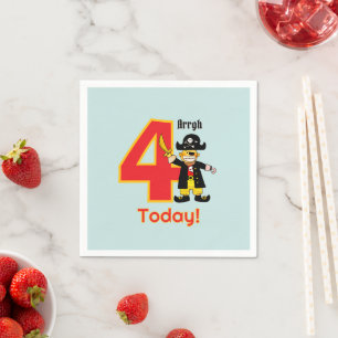 Serviette En Papier Joli pirate Arrgh quatre aujourd'hui 4e anniversai
