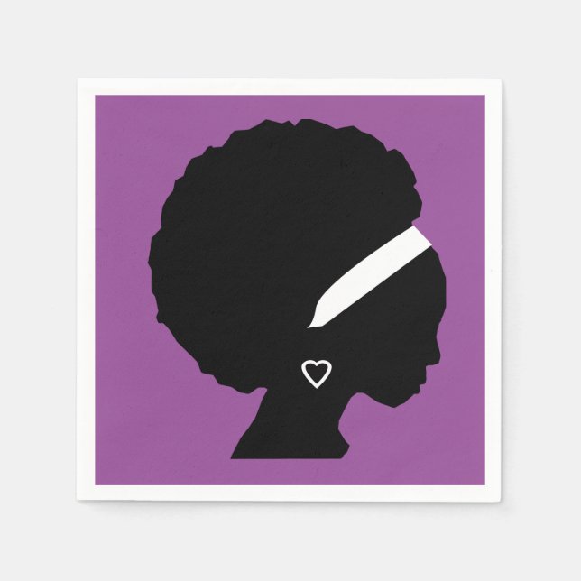 Serviette En Papier Joli poil pourpre Afro (Devant)