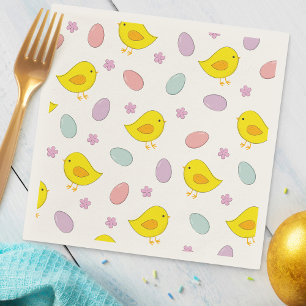 Serviette En Papier Joli Poulets motifs de Pâques Oeufs Couleur person