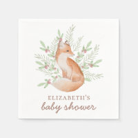 Joli renard. Baby shower neutre pour les animaux d