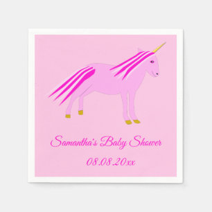 Serviette En Papier Joli rose bébé fille Unicorn Baby shower personnal