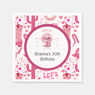 Serviette En Papier Joli rose et Parties scintillant fille fille Anniv