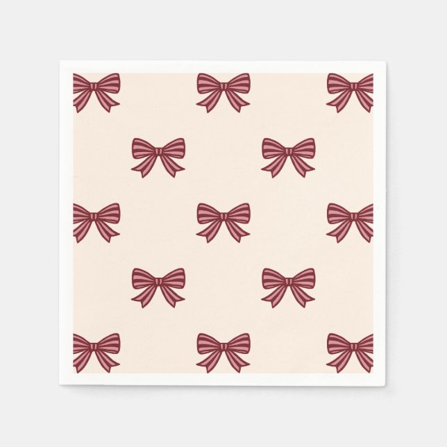 Serviette En Papier Joli Rouge Rose Vaches Motif Oreiller de Noël (Devant)