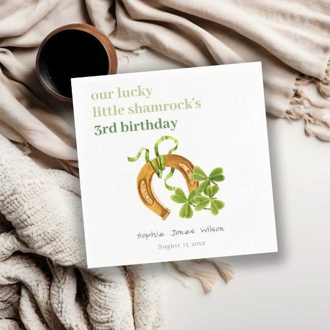 Serviette En Papier Joli Shamrock  St Patrick's Day Anniversaire de en (Créateur téléchargé)