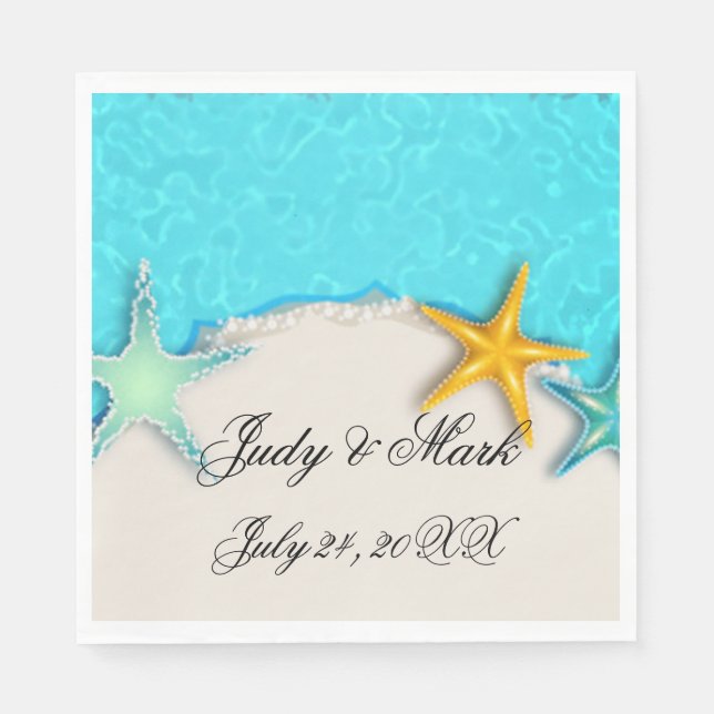 Serviette En Papier Joli Starfish Summer Beach Papier serviettes (Devant)