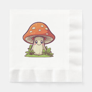 Serviette En Papier Joli style kawaii, cueillette de champignons