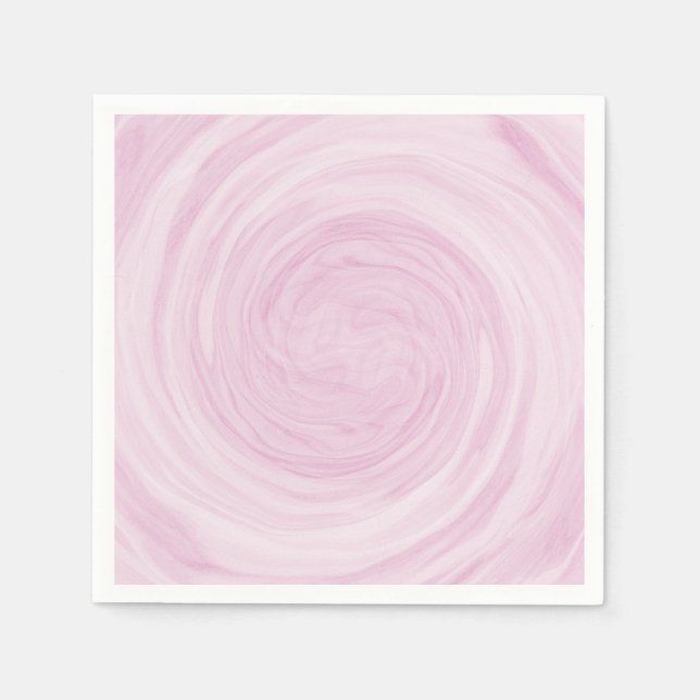 Serviette En Papier Joli Tourbillon Rose Pastel (Devant)