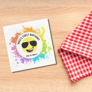 Serviette En Papier Joli visage heureux, lunettes d'aviateur, premier