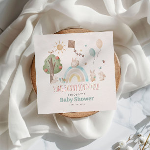 Serviette En Papier Jolie aquarelle Bunny Sexe Baby shower neutre