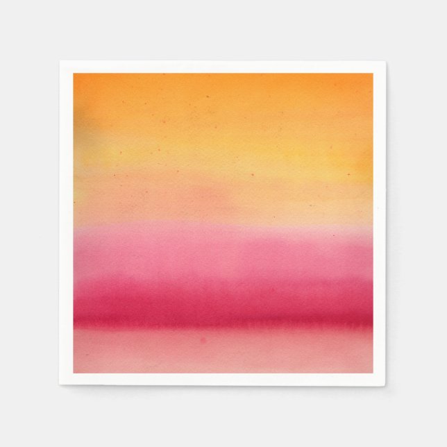 Serviette En Papier Jolie aquarelle rose orange (Devant)