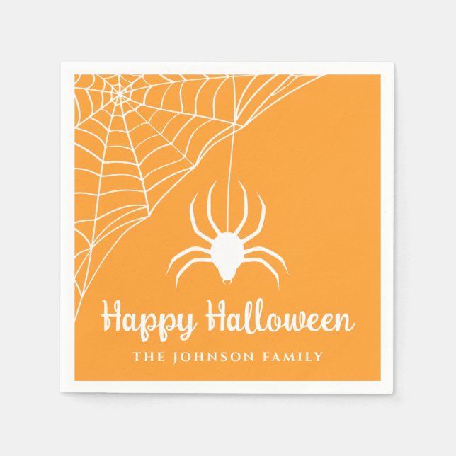 Serviette En Papier Jolie araignée Joyeux Halloween (Devant)