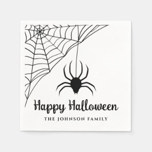 Serviette En Papier Jolie Araignée Noire Joyeux Halloween