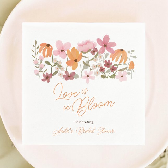 Serviette En Papier Jolie baby shower bohème champêtre petite fleur sa (Cute boho meadow little wildflower bridal shower napkins)