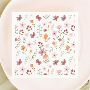 Serviette En Papier Jolie baby shower bohème champêtre petite fleur sa