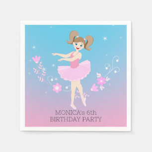 Serviette En Papier Jolie Ballerina fille fête d'anniversaire