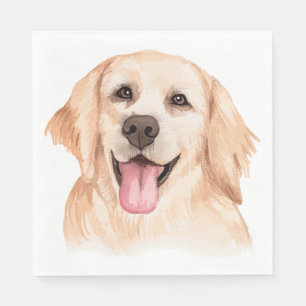 Serviette En Papier Jolie chiot Golden Retriever Chien Party