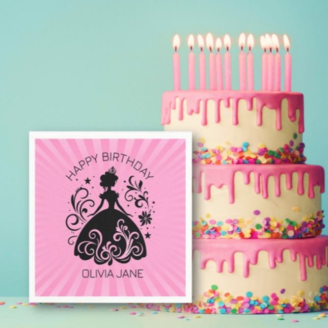 Serviette En Papier Jolie Custom Princess Anniversaire de fête Napkins (Créateur téléchargé)