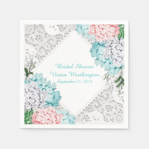 Serviette En Papier Jolie dentelle et Fête des mariées d'Hydrangeas