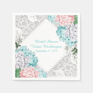 Serviette En Papier Jolie dentelle et Fête des mariées d'Hydrangeas