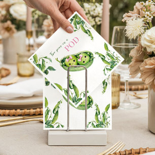 Serviette En Papier Jolie Deux Petits Pois Dans Une Cosse Rose Filles