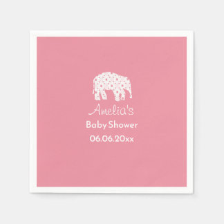Serviette En Papier Jolie éléphant blanc Baby Shower personnalisé