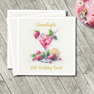 Serviette En Papier Jolie en rose 30e anniversaire fête