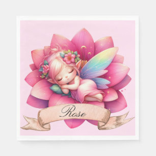 Serviette En Papier Jolie fée endormie rêves doux floraux fantaisistes
