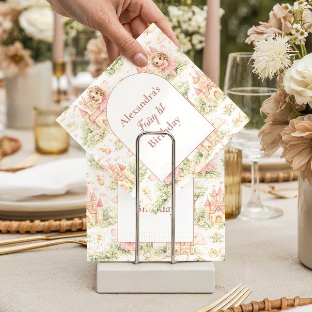 Serviette En Papier Jolie Fée Fille de Premier Anniversaire (Créateur téléchargé)