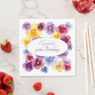 Serviette En Papier Jolie Fête d'anniversaire Bohème Florale au Jardin