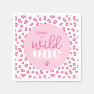 Serviette En Papier Jolie fête d'anniversaire sauvage pour fille 1 an